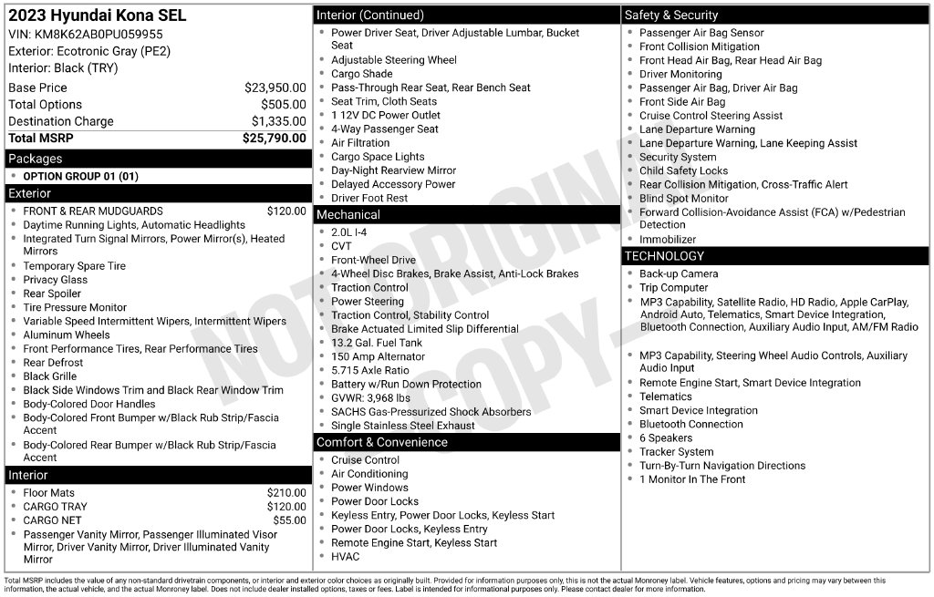 Certified 2023 Hyundai Kona SEL SUV