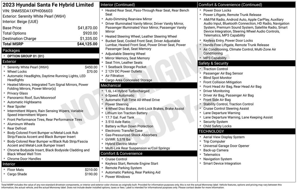 Certified 2023 Hyundai Santa Fe Hybrid Limited SUV