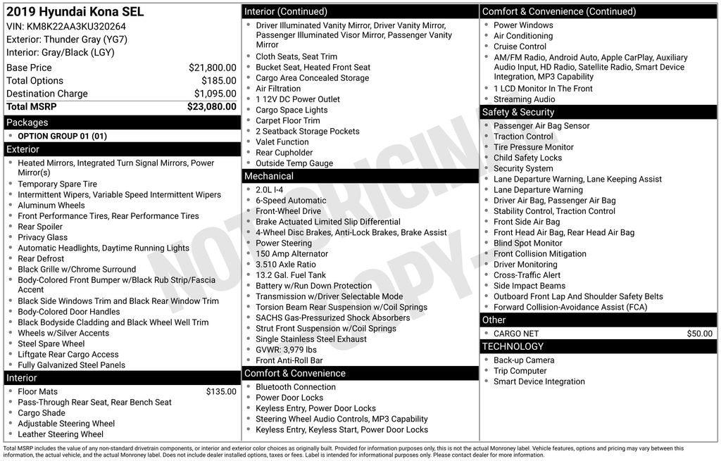 Used 2019 Hyundai Kona SEL SUV