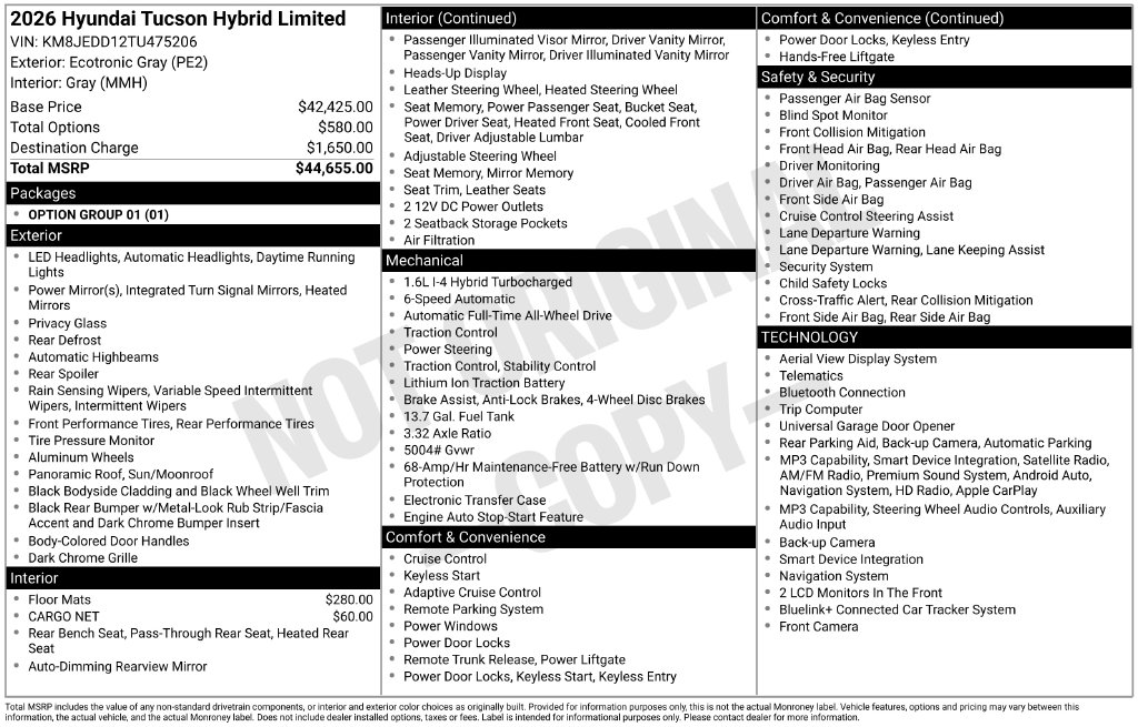 Certified 2026 Hyundai Tucson Hybrid Limited SUV