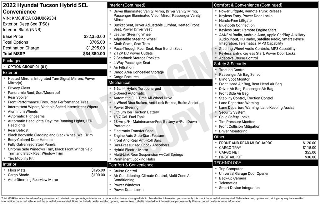 Certified 2022 Hyundai Tucson Hybrid SEL Convenience SUV