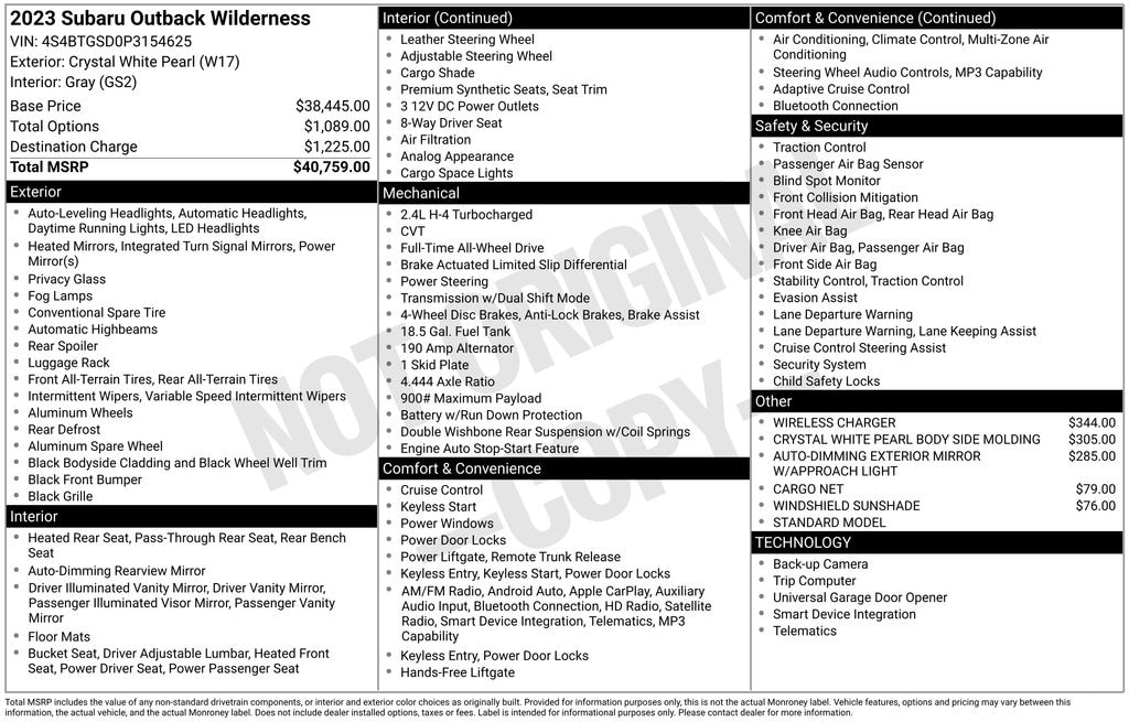 Used 2023 Subaru Outback Wilderness SUV