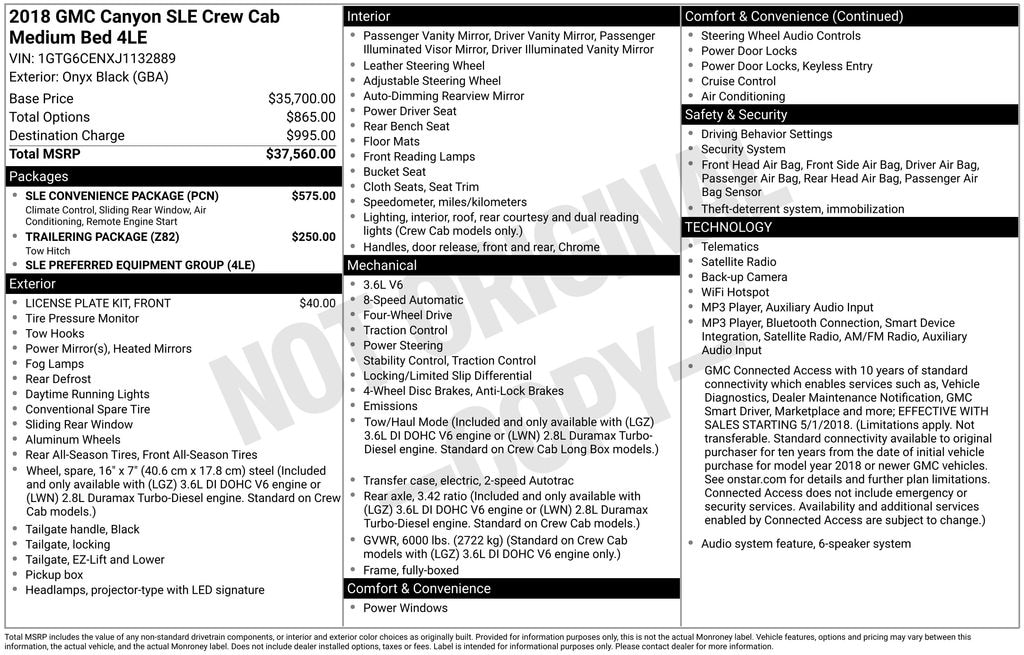 Used 2018 GMC Canyon SLE1 Truck