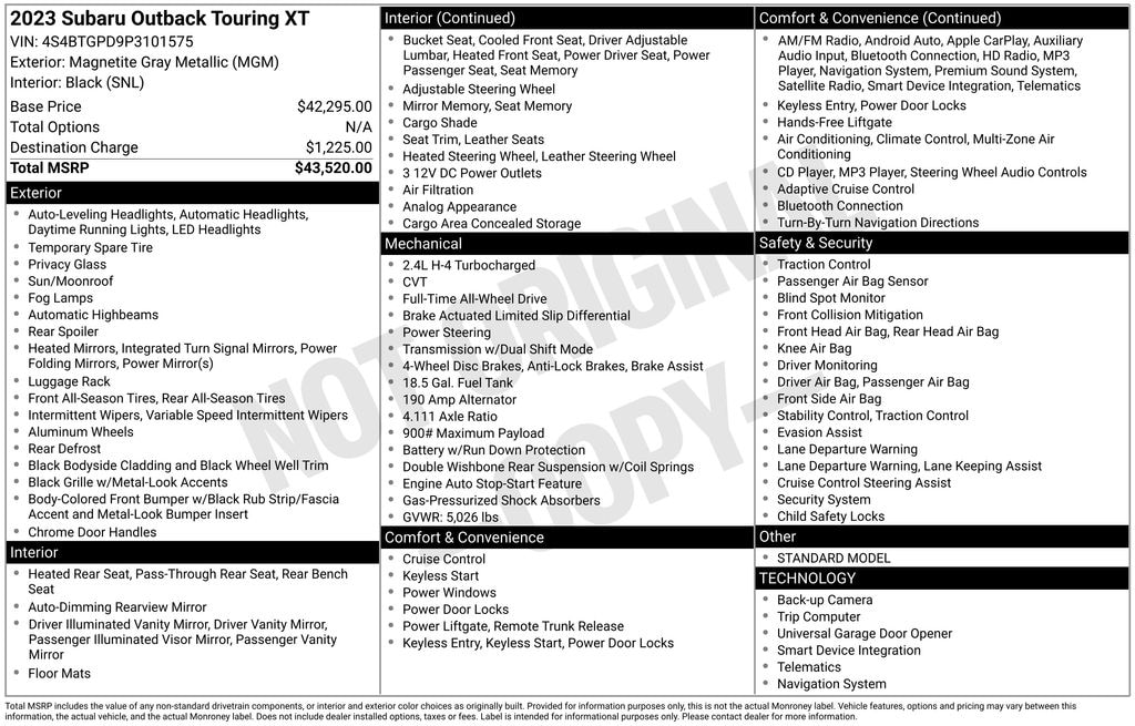 Used 2023 Subaru Outback Touring XT SUV