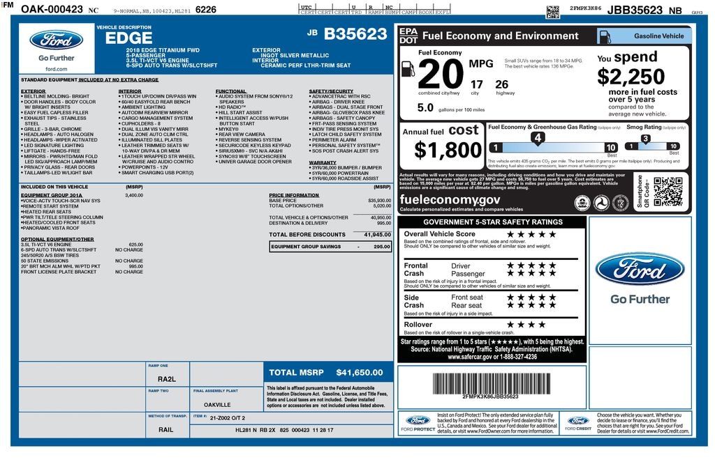 Used 2018 Ford Edge Titanium SUV