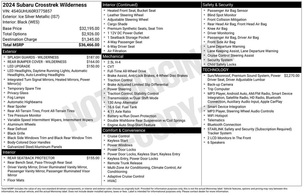 Used 2024 Subaru Crosstrek Wilderness SUV