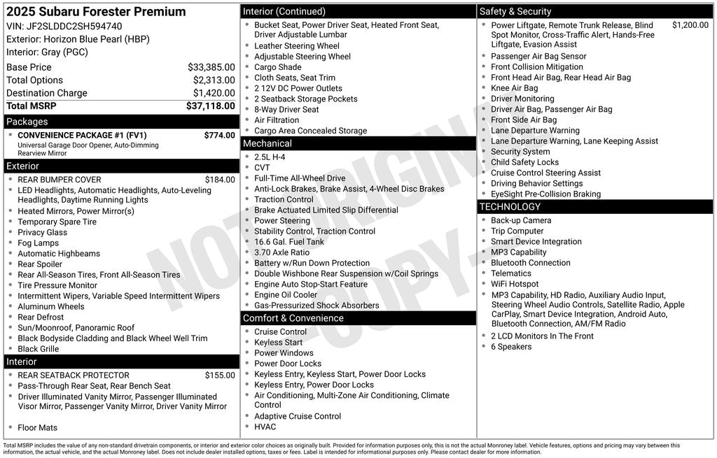 Used 2025 Subaru Forester Premium SUV