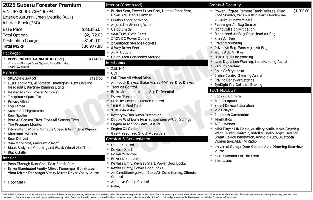 Used 2025 Subaru Forester Premium SUV