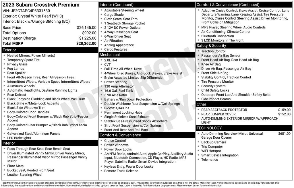 Used 2023 Subaru Crosstrek Premium SUV