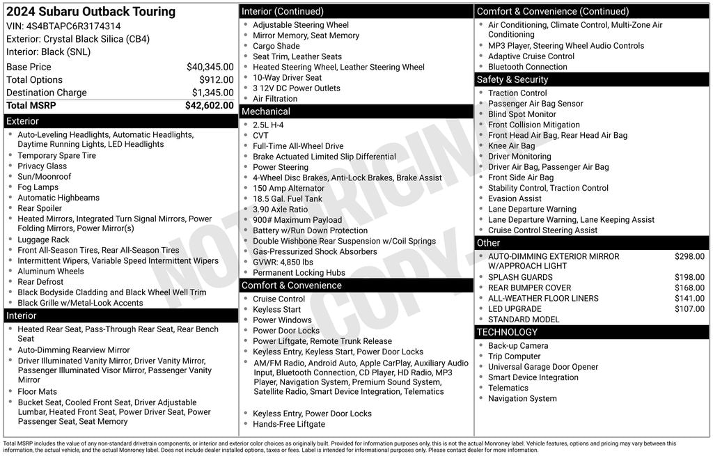 Used 2024 Subaru Outback Touring SUV