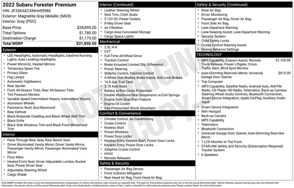 Certified 2022 Subaru Forester Premium SUV