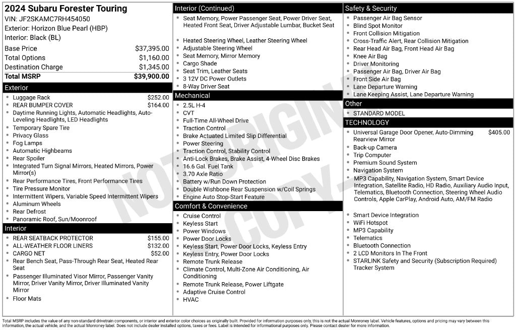 Used 2024 Subaru Forester Touring SUV