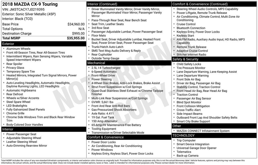 Used 2018 Mazda CX-9 Touring SUV