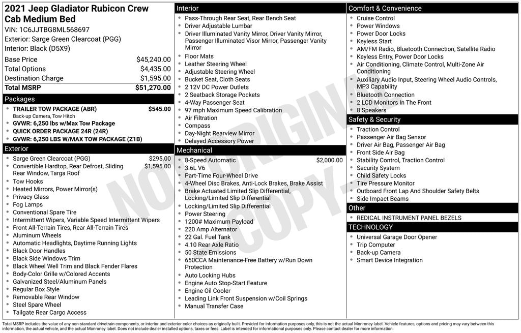 Used 2021 Jeep Gladiator Rubicon Truck