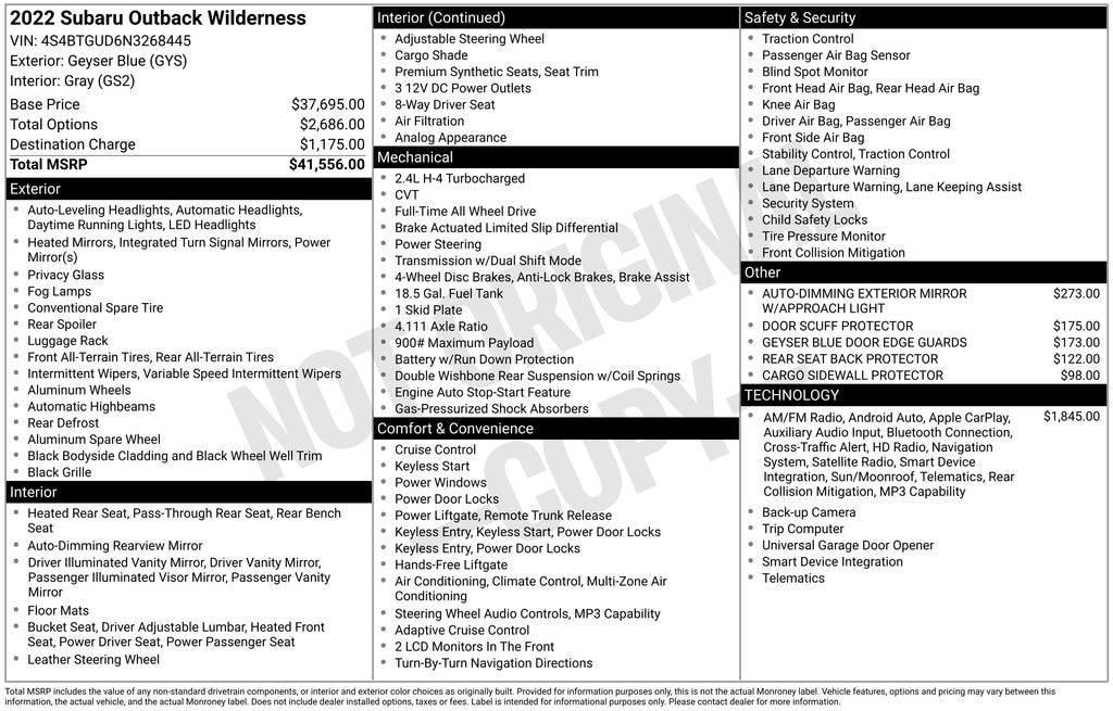 Used 2022 Subaru Outback Wilderness SUV