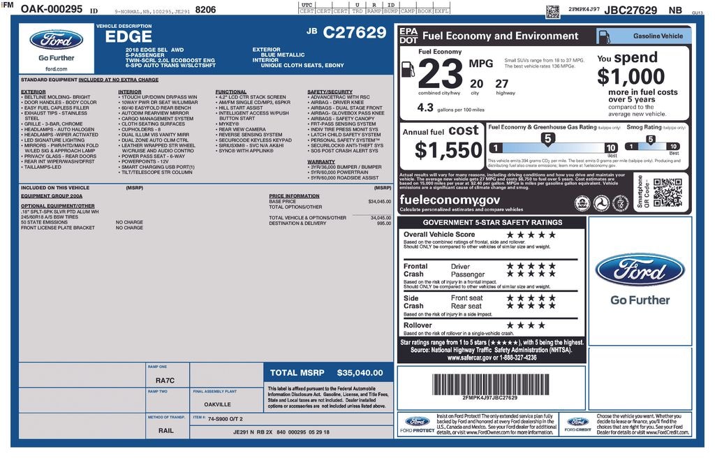 Used 2018 Ford Edge SEL SUV
