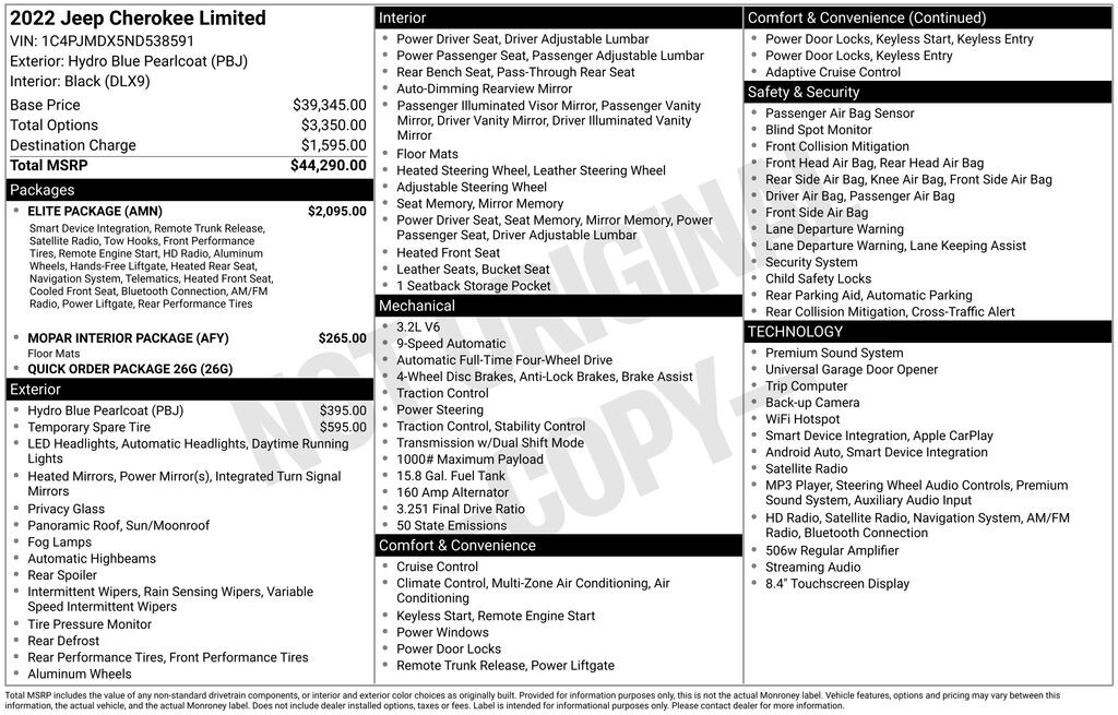 Used 2022 Jeep Cherokee Limited SUV