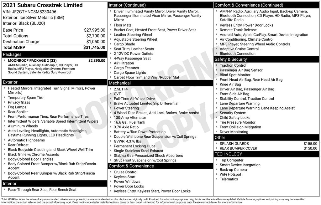Used 2021 Subaru Crosstrek Limited SUV
