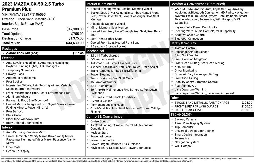 Used 2023 Mazda CX-50 2.5 Turbo Premium Plus Package SUV