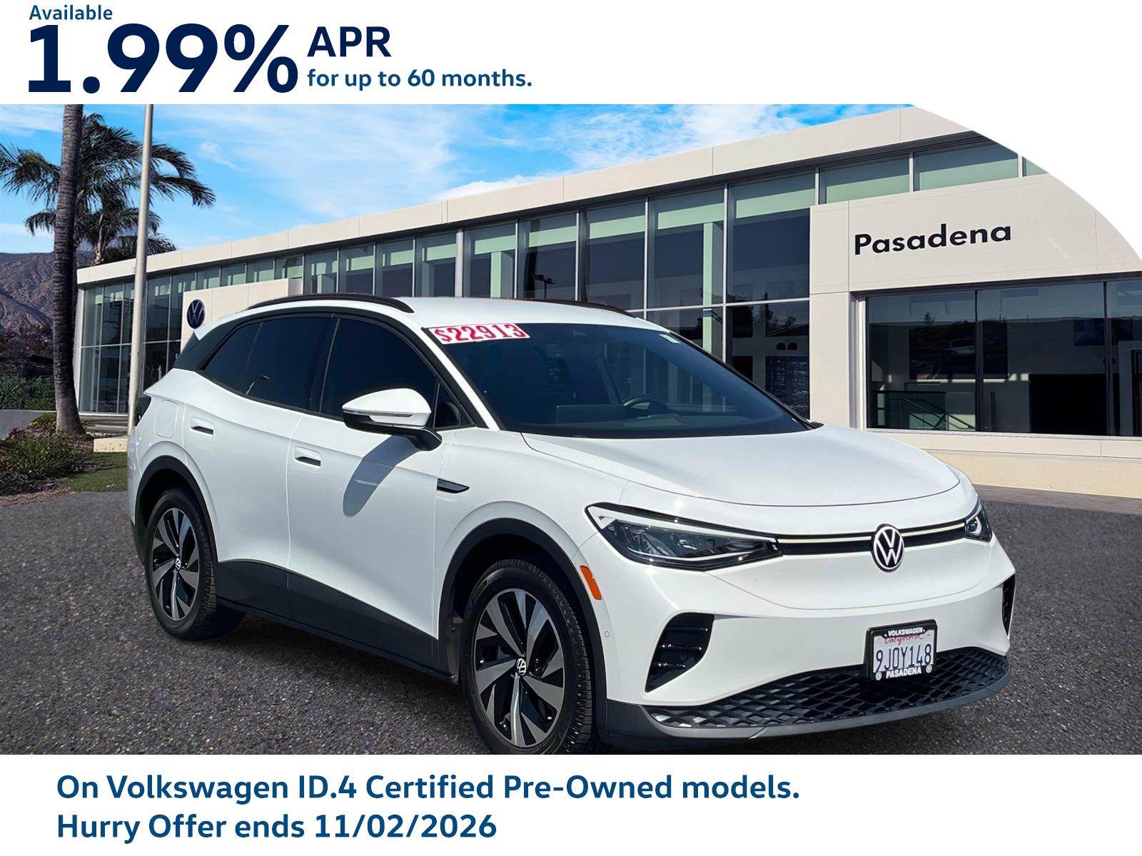 Certified 2023 Volkswagen ID.4 PRO with VIN 1V2CMPE81PC029135 for sale in Pasadena, CA