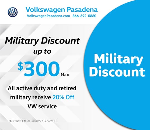 Volkswagen Pasadena service special offer for Military