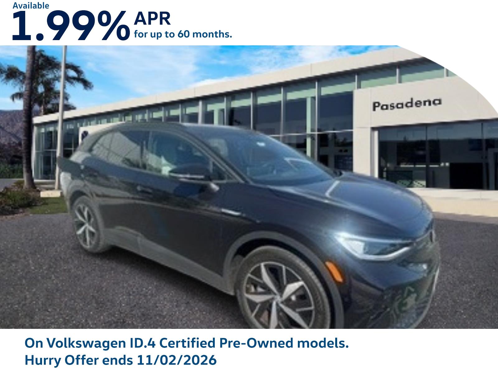 Used 2026 Volkswagen ID.4 PRO S with VIN 1V2VRPE8XTC000141 for sale in Pasadena, CA