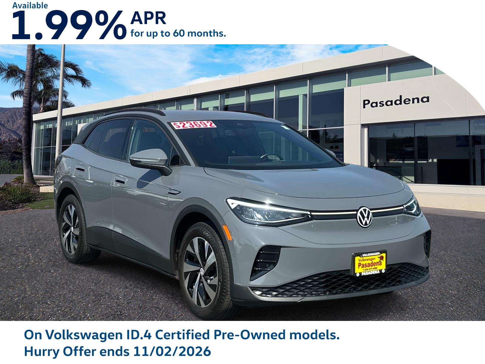 Certified 2023 Volkswagen ID.4 PRO with VIN 1V2CMPE87PC024182 for sale in Pasadena, CA