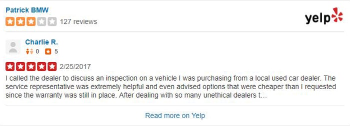 Customer Reviews | BMW Dealer Schaumburg, IL | Patrick BMW