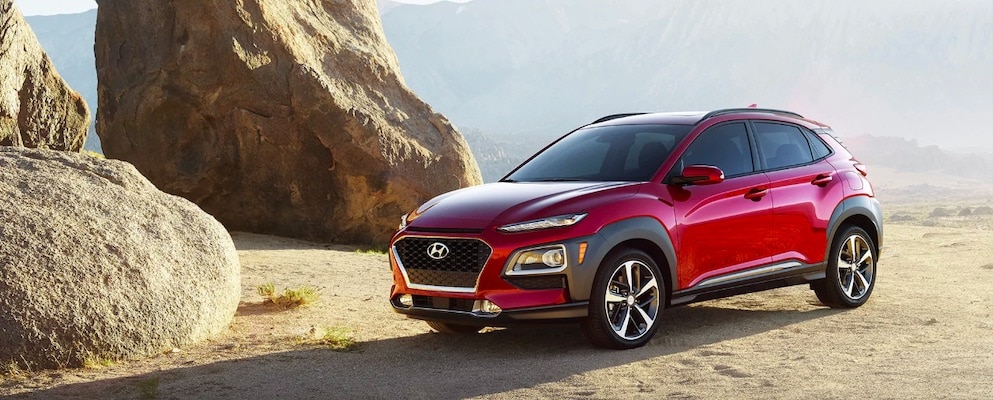 Red Hyundai Crossover in a Desert