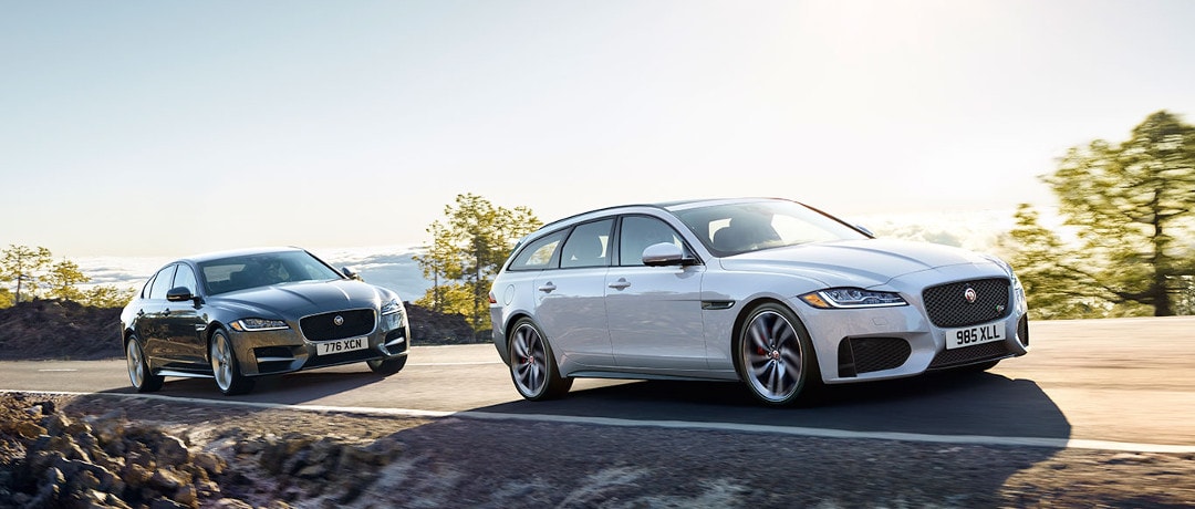 Jaguar XE Sedan and Wagon on road