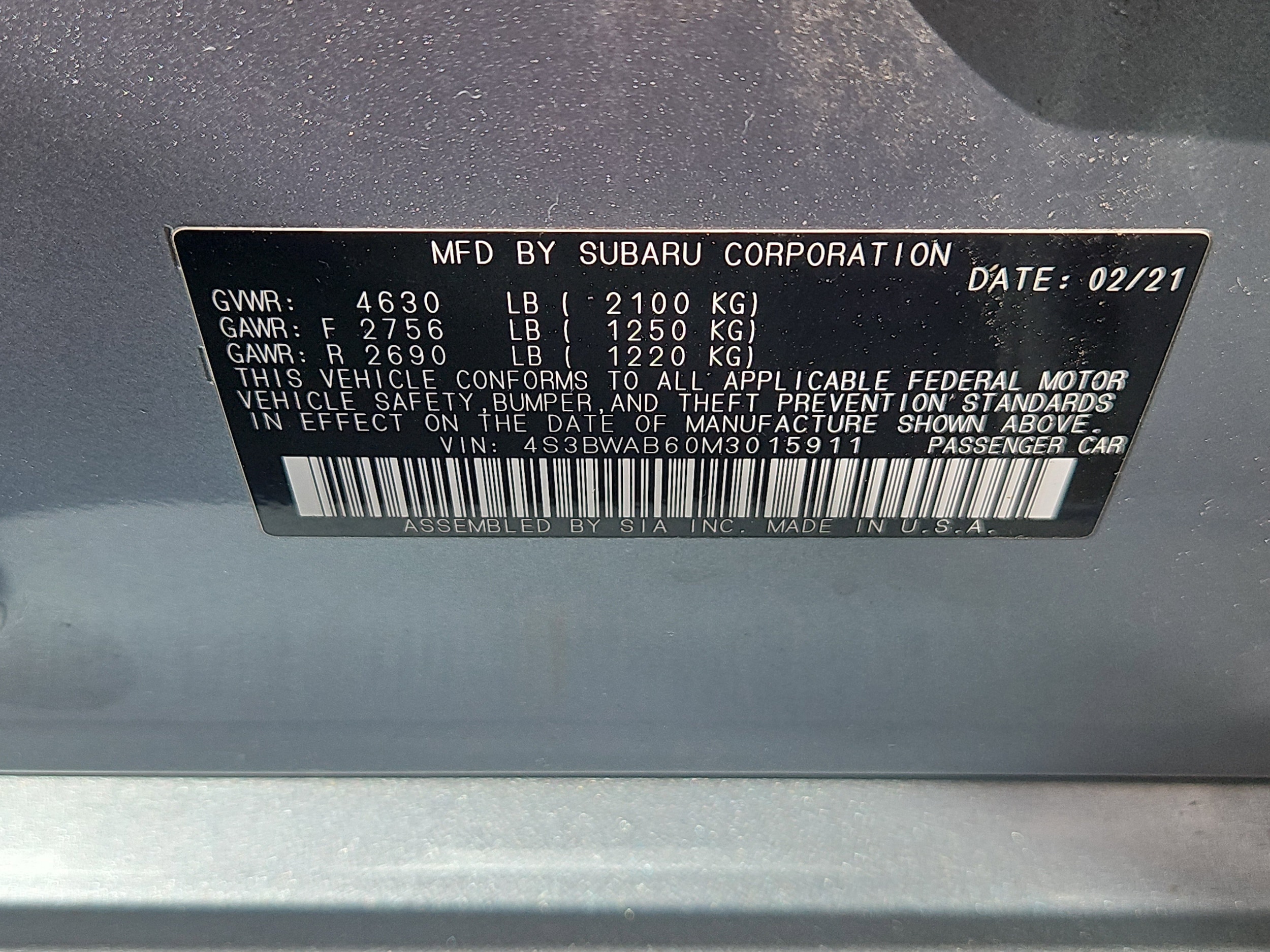 used 2021 Subaru Legacy car, priced at $16,794