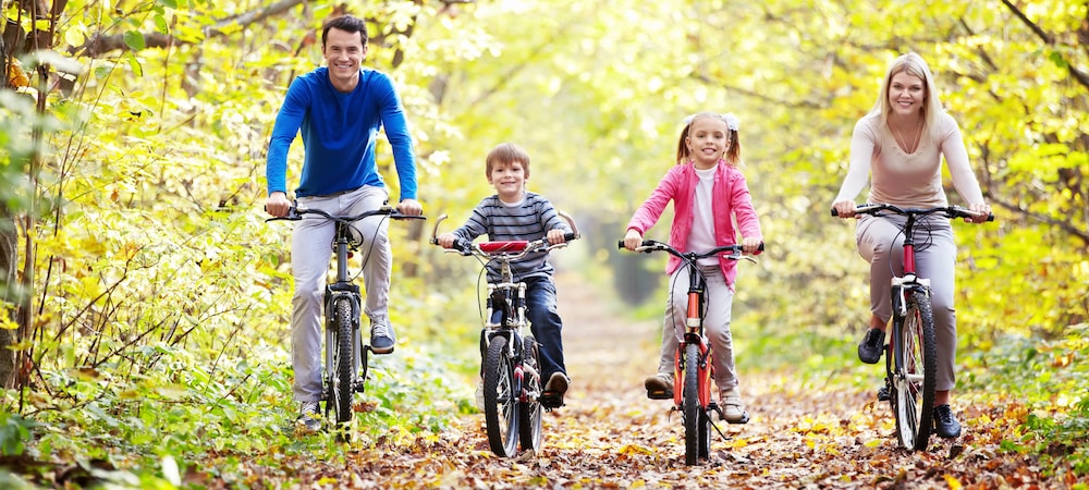 Family Riding Bikes