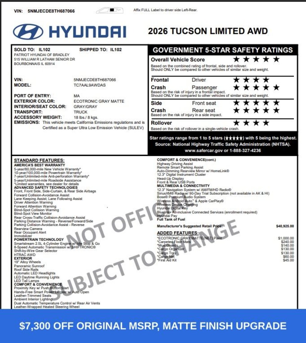 Used 2026 Hyundai Tucson Limited SUV