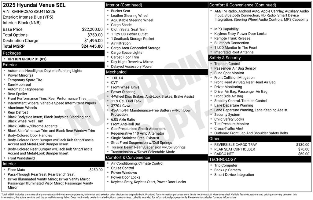 New 2025 Hyundai Venue SEL SUV