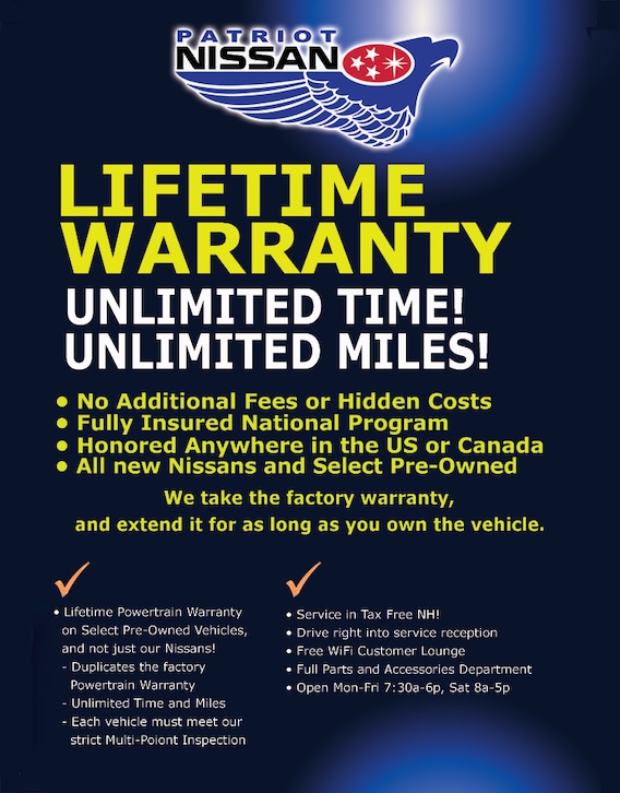 Nissan Lifetime Warranty in Leesburg