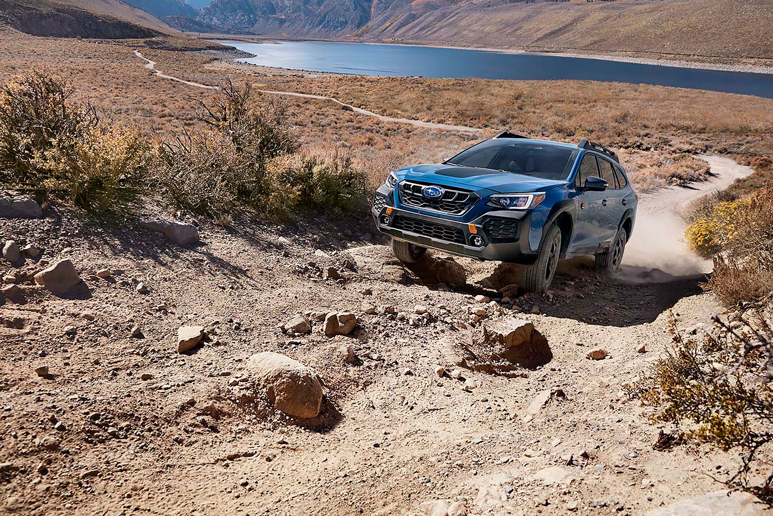 Subaru Outback Wilderness on rocky terrain