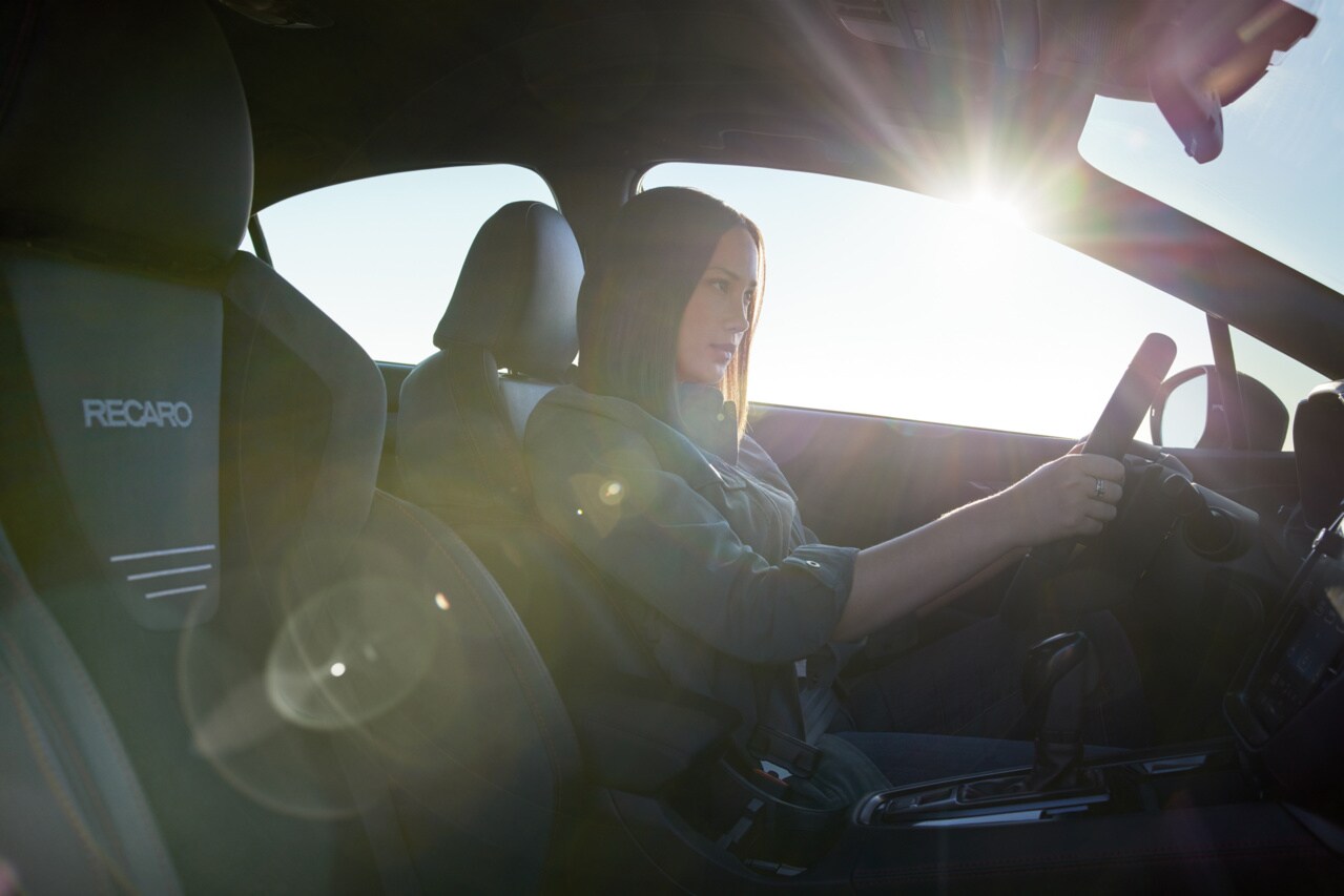 Family riding in vehicle