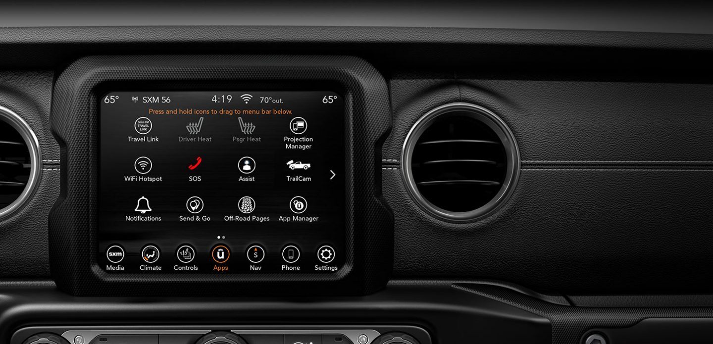2020 jeep gladiator radio screen
