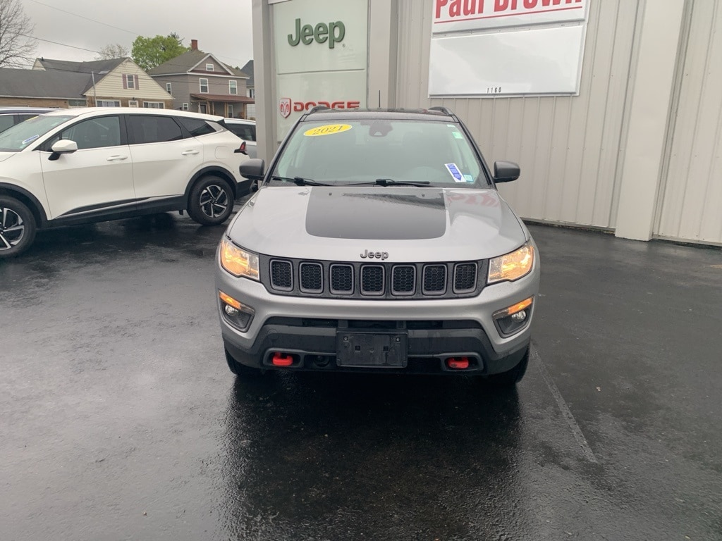 Used 2021 Jeep Compass Trailhawk with VIN 3C4NJDDBXMT590027 for sale in Olean, NY