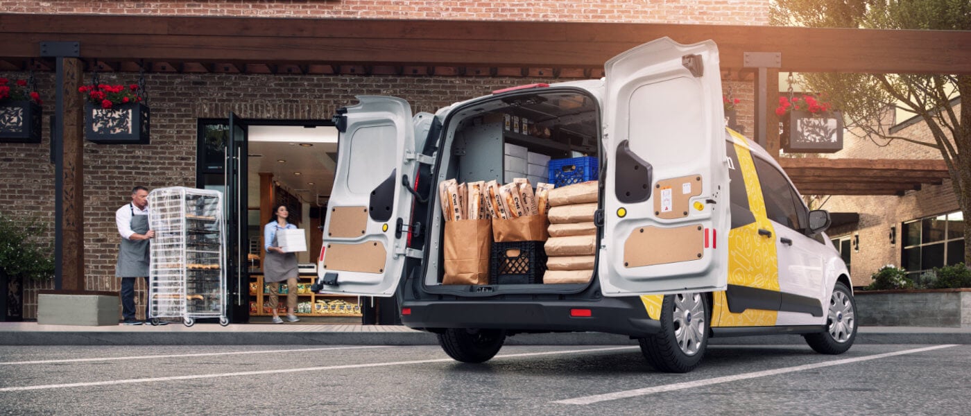 2019 Ford Transit Connect being loaded with bread from family business