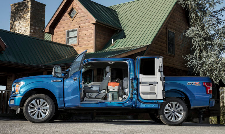 2019 Ford F-150 side doors open