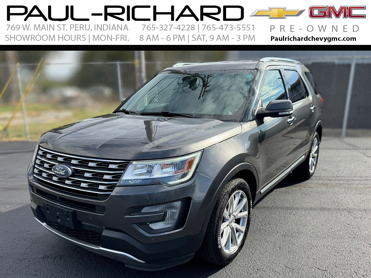 Used 2017 Ford Explorer Limited with VIN 1FM5K8F83HGC87618 for sale in Peru, IN