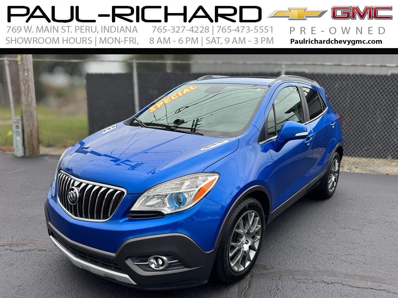 Used 2016 Buick Encore Sport Touring with VIN KL4CJ1SM7GB738242 for sale in Peru, IN