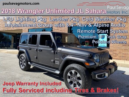 2018 Jeep Wrangler Unlimited JL Sahara 4x4 Leather/Cold Weather/LED Lighting/Infotainment Pkg