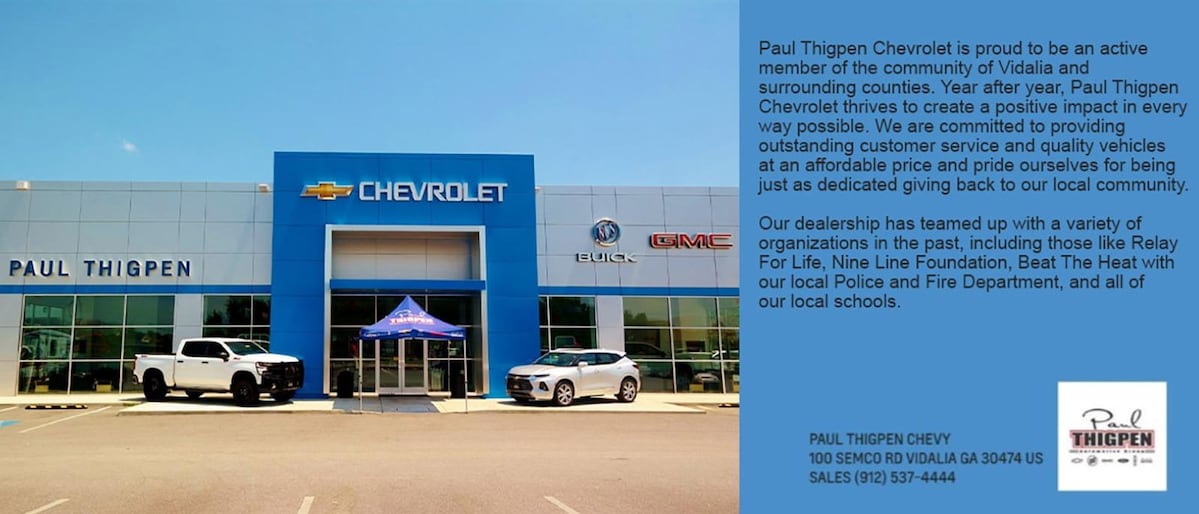 Paul Thigpen Chevrolet Buick GMC Auto Dealer in Vidalia, GA
