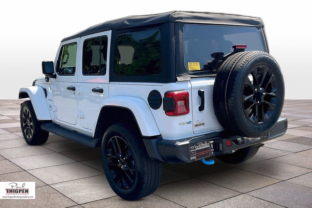 Certified 2023 Jeep Wrangler 4xe Sahara 4XE with VIN 1C4JJXP69PW597144 for sale in Waynesboro, GA