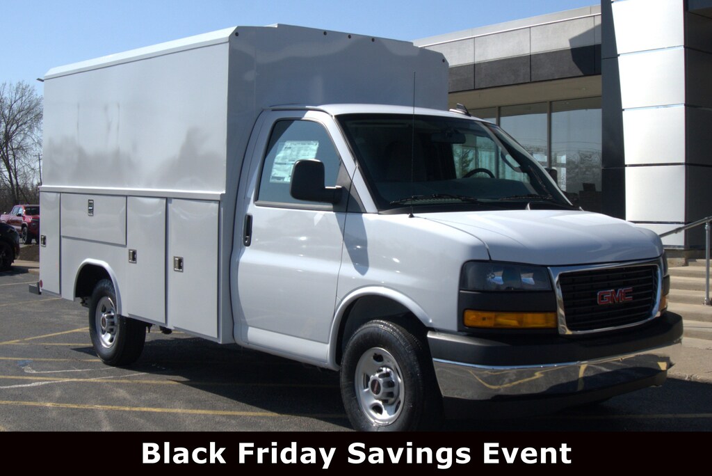 New 2025 GMC Savana Commercial Cutaway w/ Reading Aluminum CSV with Latchmatic and Tow Pk Van