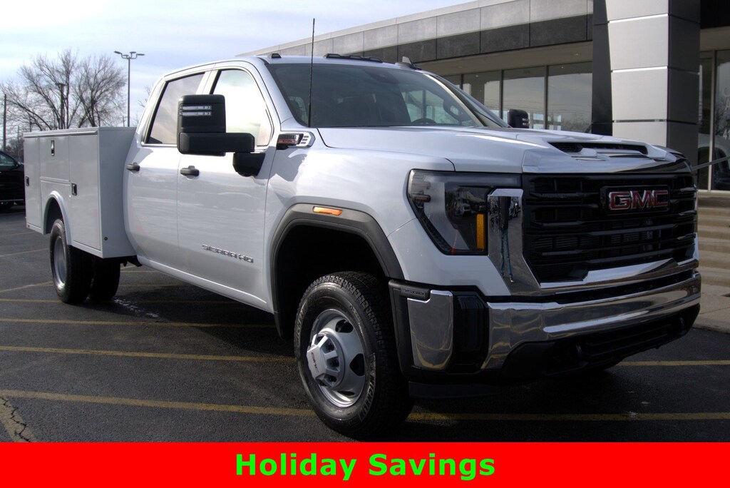 New 2025 GMC Sierra 3500HD CC Pro 4x4 with 9 Knapheide Aluminum Service Body 4WD Crew Cab 177 WB, 60 CA Pro