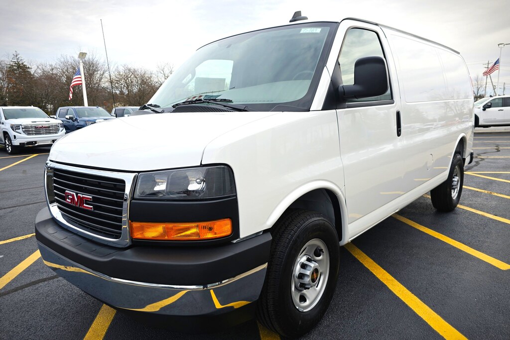 New 2025 GMC Savana Cargo Van BASE with Adrian Steel Solid Composite Partition RWD 2500 135