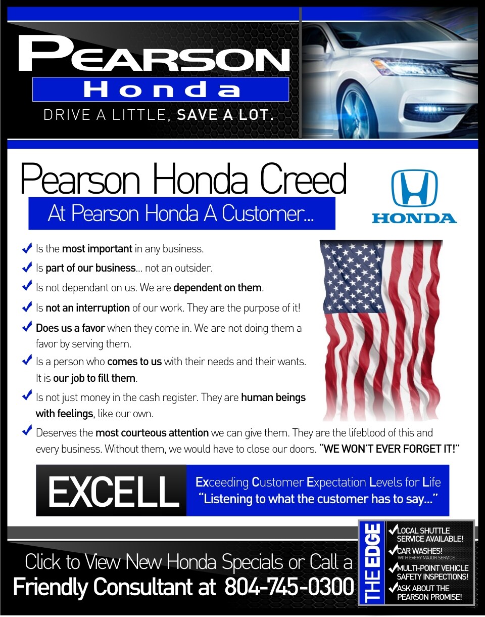 About Our Dealership Pearson Honda Richmond, Virginia